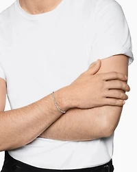 Cablespira Bracelet 18K White Gold with Diamonds, 3mm