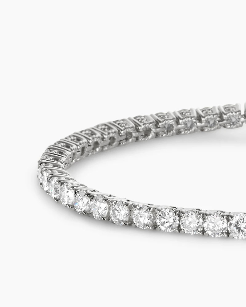 Cablespira Bracelet 18K White Gold with Diamonds, 3mm