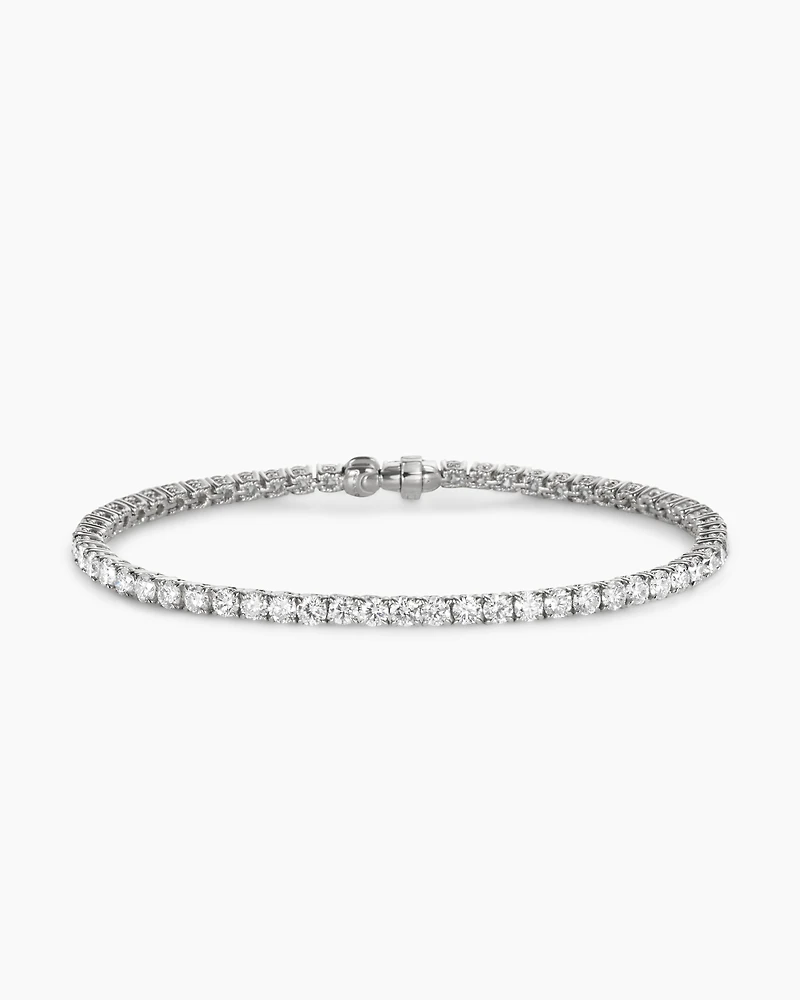 Cablespira Bracelet 18K White Gold with Diamonds, 3mm