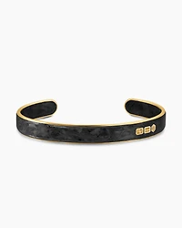 Streamline® Cuff Bracelet in 18K Yellow Gold with Forged Carbon, 9mm
