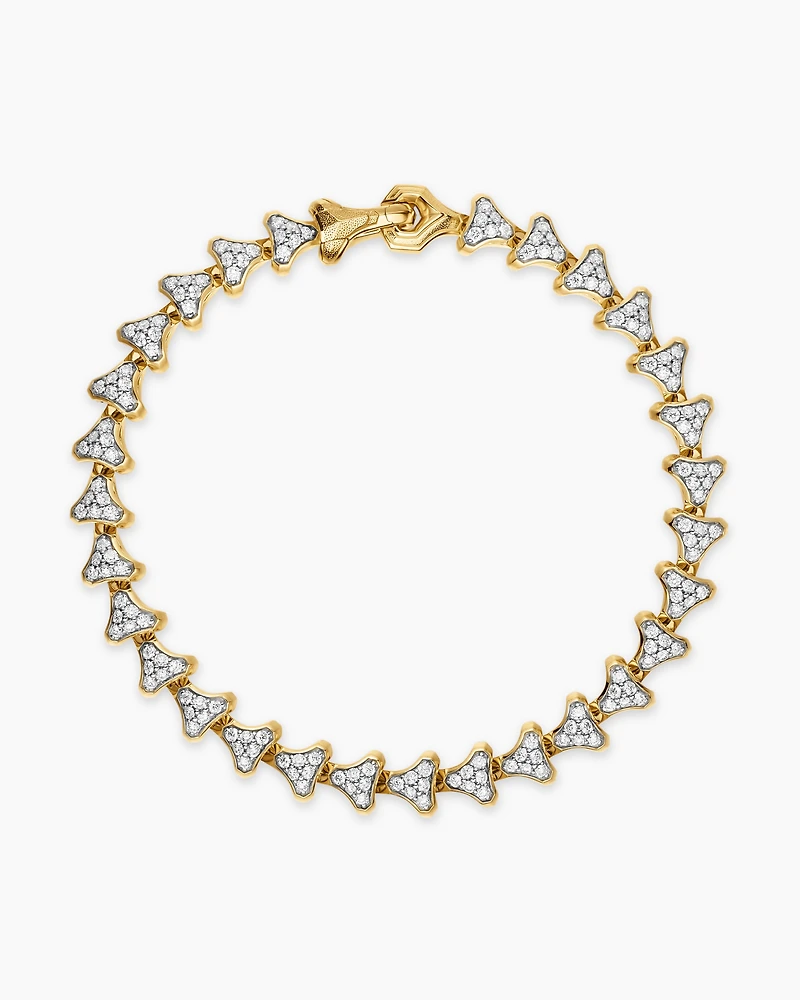 Armory® Link Bracelet 18K Yellow Gold with Diamonds, 7.5mm