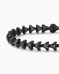 Armory® Link Bracelet Black Titanium with Diamonds, 7.5mm