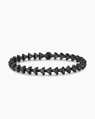 Armory® Link Bracelet Black Titanium with Diamonds, 7.5mm
