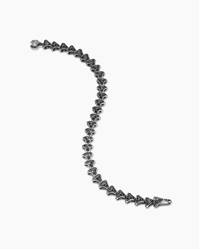 Armory® Link Bracelet Sterling Silver with Black Diamonds, 7.5mm
