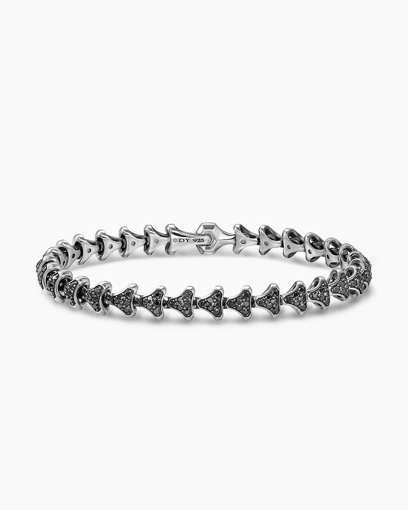 Armory® Link Bracelet Sterling Silver with Black Diamonds, 7.5mm