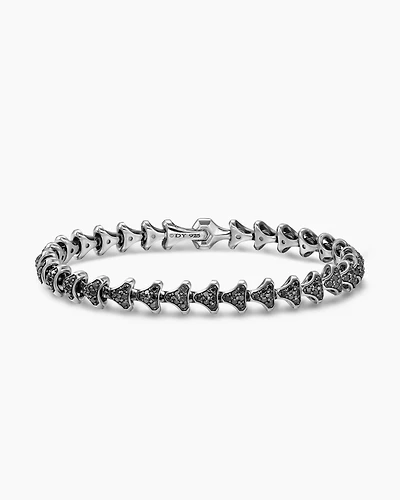 Armory® Link Bracelet Sterling Silver with Black Diamonds, 7.5mm