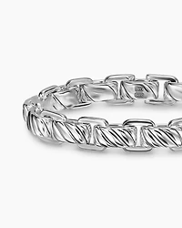 Sculpted Cable Link Bracelet Sterling Silver, 12mm