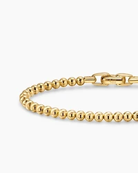 Spiritual Beads Metal Bead Bracelet 18K Yellow Gold, 4mm