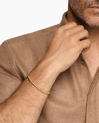 Spiritual Beads Metal Bead Bracelet 18K Yellow Gold, 4mm