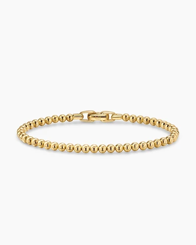 Spiritual Beads Metal Bead Bracelet 18K Yellow Gold, 4mm