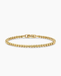 Spiritual Beads Metal Bead Bracelet 18K Yellow Gold, 4mm