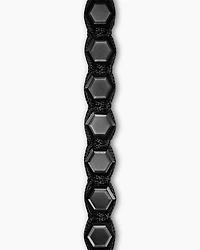 Faceted Woven Bracelet Black Titanium with Nylon and Onyx, 8mm