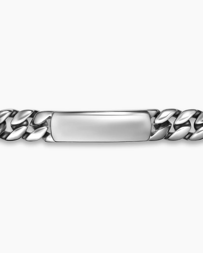 Curb Chain ID Bracelet Sterling Silver