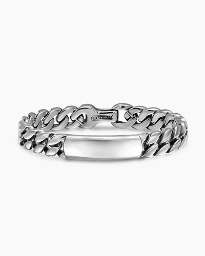 Curb Chain ID Bracelet Sterling Silver, 11.5mm