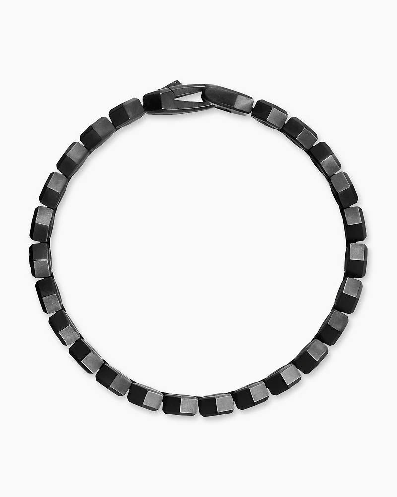 Hex Pavé Tennis Bracelet Black Titanium with Diamonds, 8mm