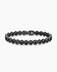 Hex Pavé Tennis Bracelet Black Titanium with Diamonds, 8mm
