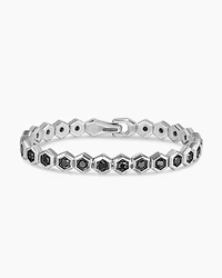 Hex Pavé Tennis Bracelet Sterling Silver with Black Diamonds, 8mm