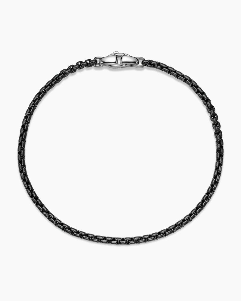 Box Chain Bracelet with Stainless Steel and Sterling Silver