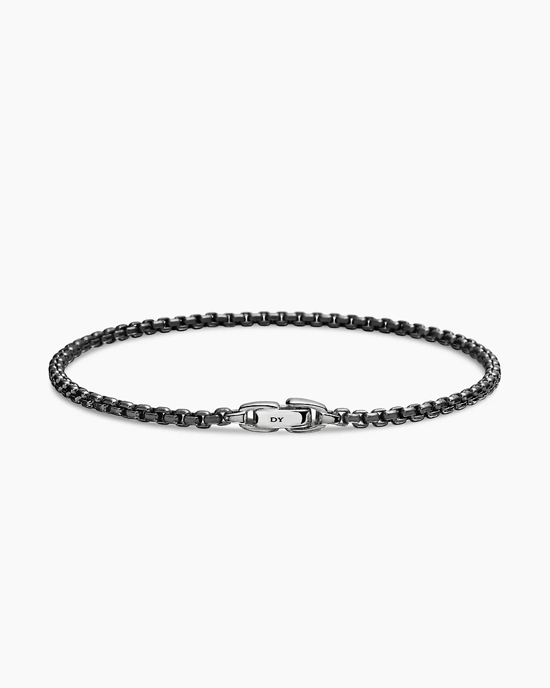 Box Chain Bracelet with Stainless Steel and Sterling Silver