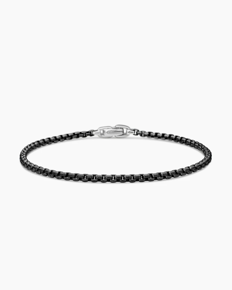 Box Chain Bracelet with Stainless Steel and Sterling Silver