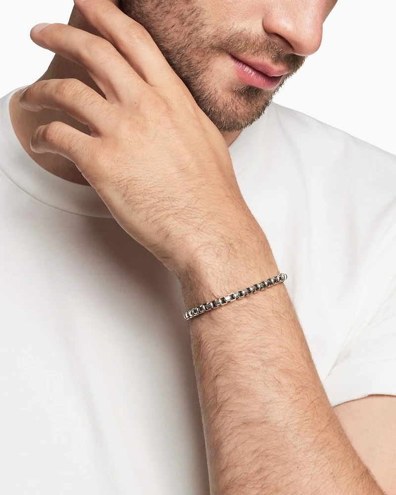 Box Chain Bracelet Sterling Silver