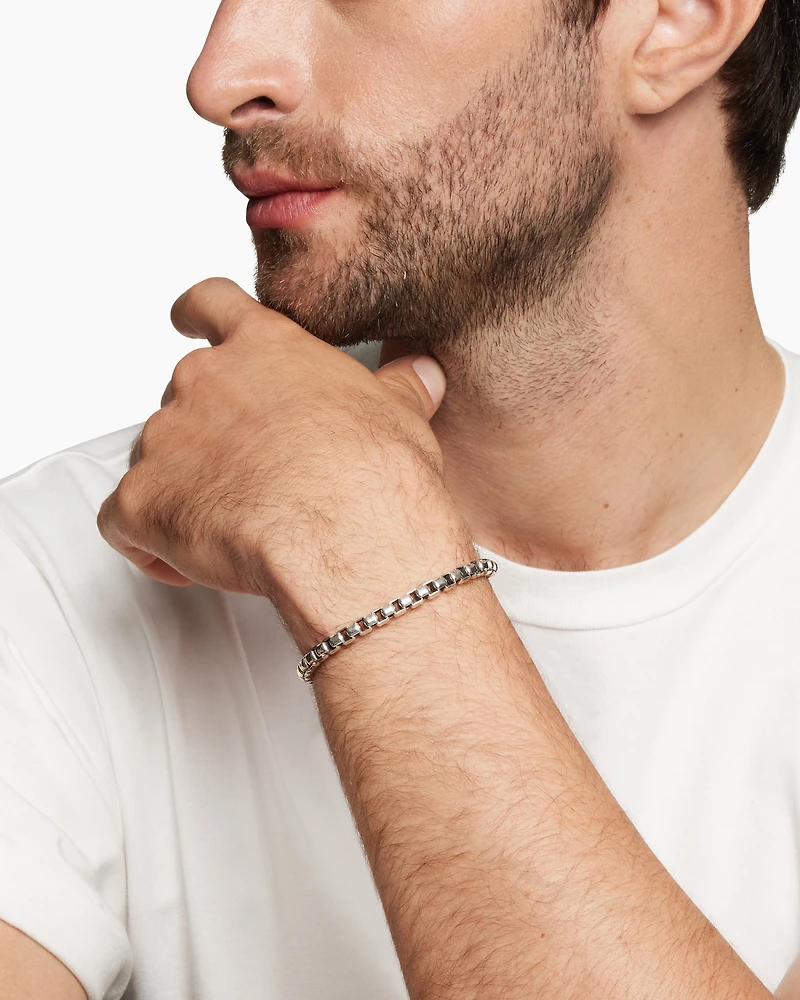 Box Chain Bracelet Sterling Silver