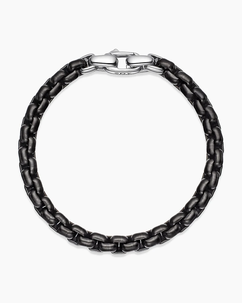 Box Chain Bracelet with Stainless Steel and Sterling Silver