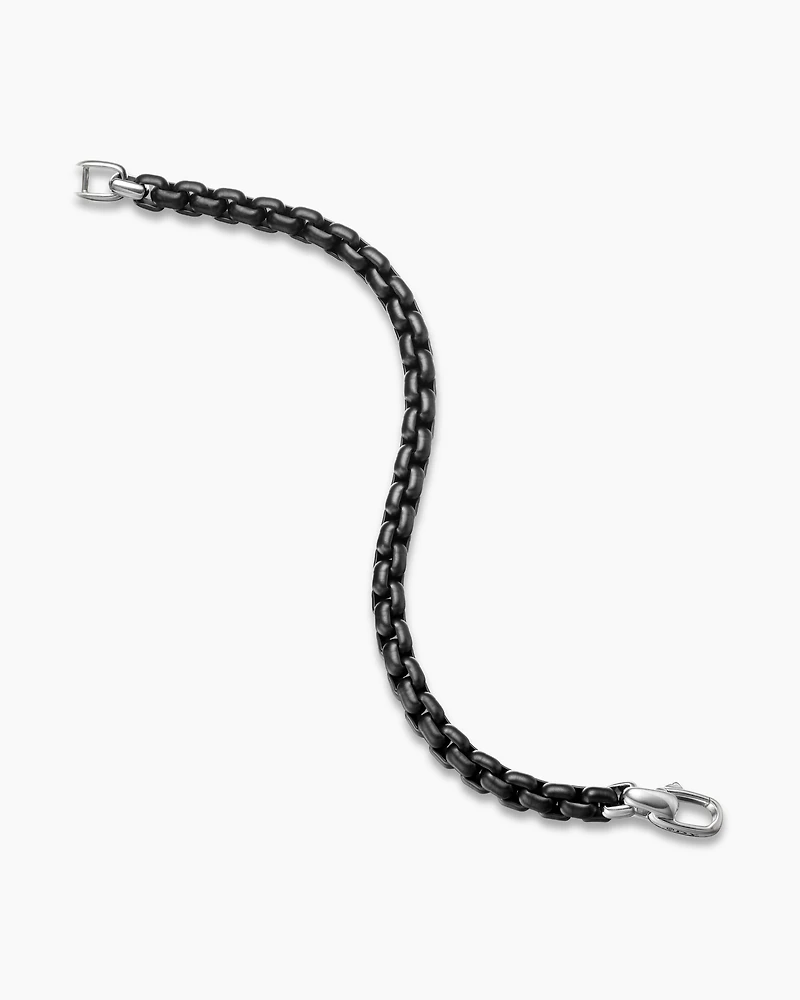 Box Chain Bracelet with Stainless Steel and Sterling Silver