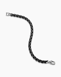 Box Chain Bracelet with Stainless Steel and Sterling Silver