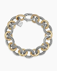 Oval Link Chain Bracelet with 18K Yellow Gold