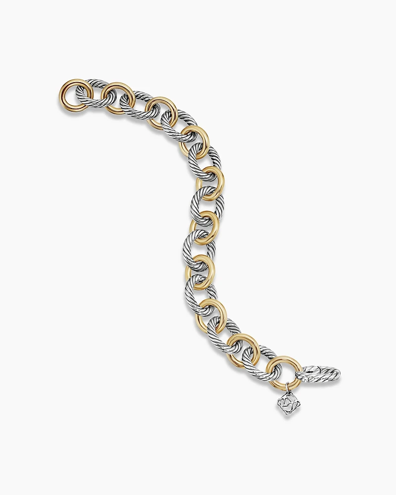 Oval Link Chain Bracelet with 18K Yellow Gold