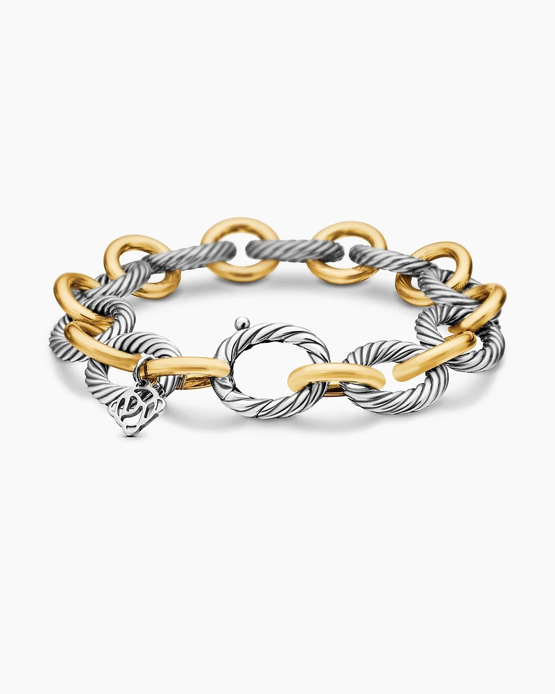 Oval Link Chain Bracelet with 18K Yellow Gold