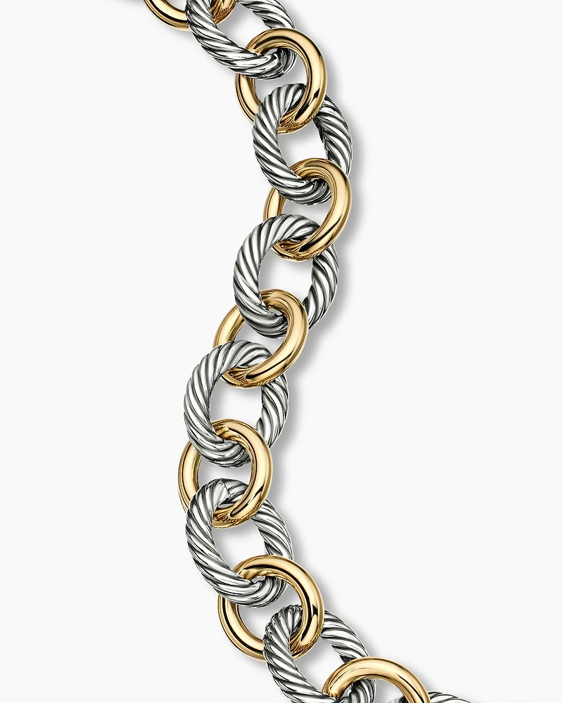 Oval Link Chain Bracelet with 18K Yellow Gold