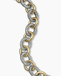 Oval Link Chain Bracelet with 18K Yellow Gold