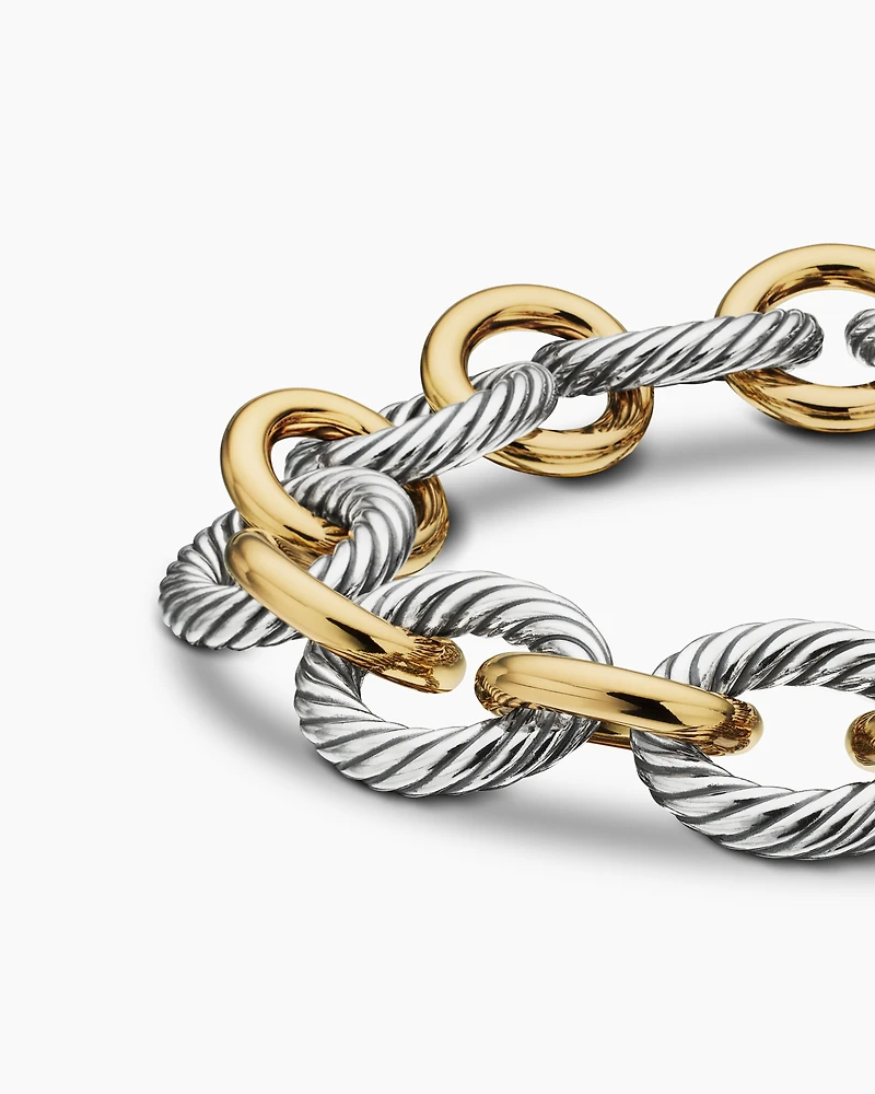 Oval Link Chain Bracelet with 18K Yellow Gold