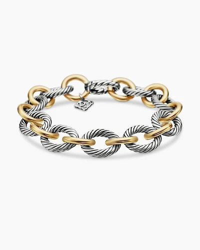 Oval Link Chain Bracelet with 18K Yellow Gold
