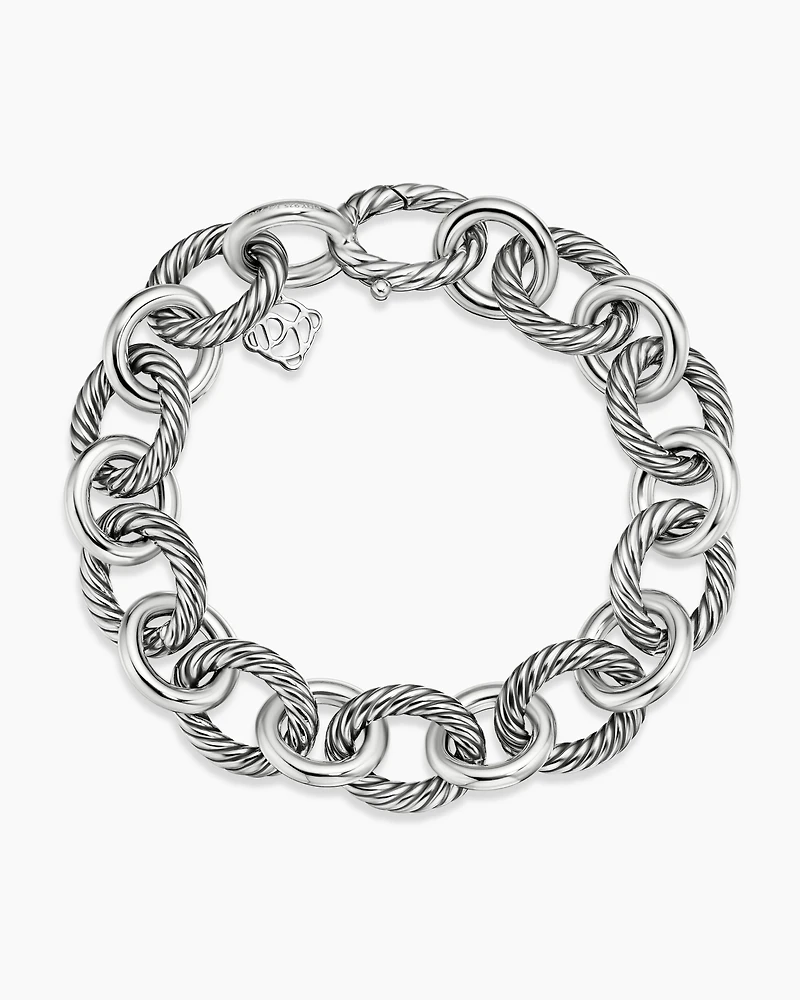 Oval Link Chain Bracelet Sterling Silver