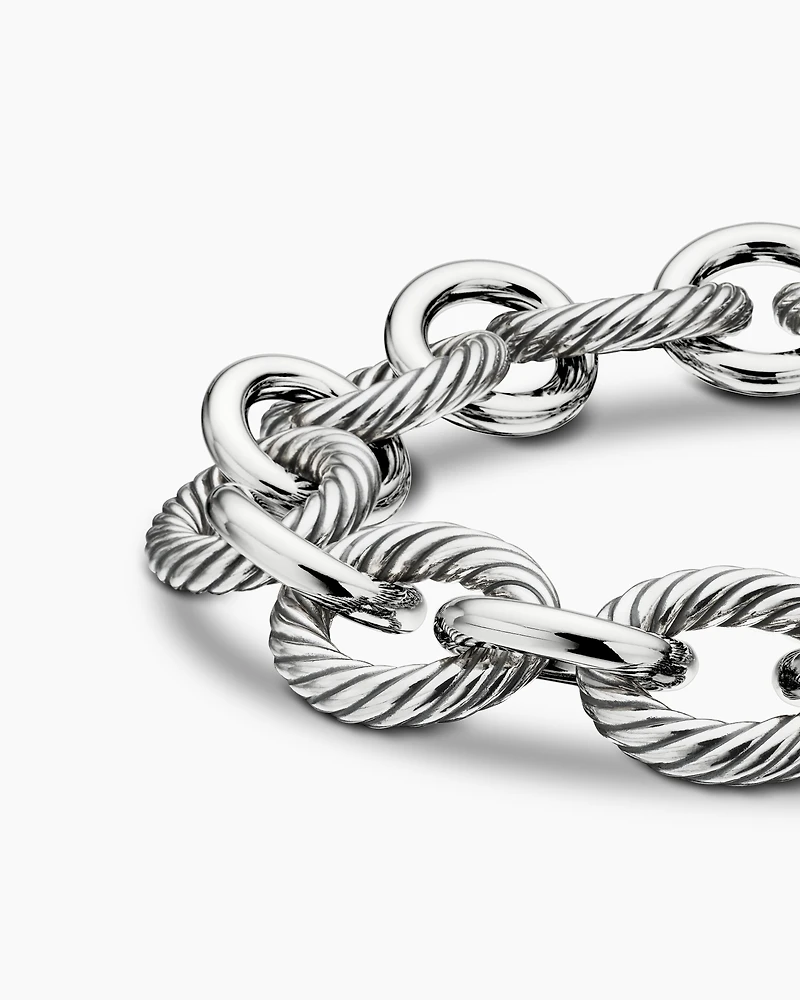 Oval Link Chain Bracelet Sterling Silver