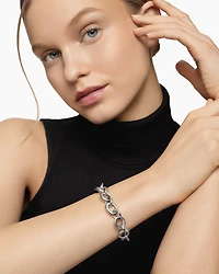 Oval Link Chain Bracelet Sterling Silver