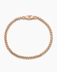 Box Chain Bracelet in 18K Rose Gold, 3.4mm