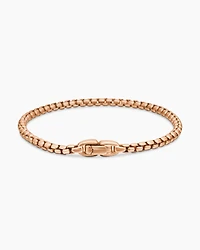 Box Chain Bracelet in 18K Rose Gold, 3.4mm