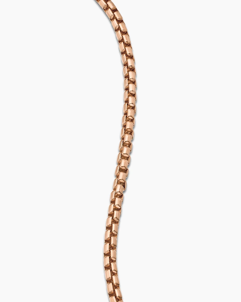 Box Chain Bracelet in 18K Rose Gold, 3.4mm