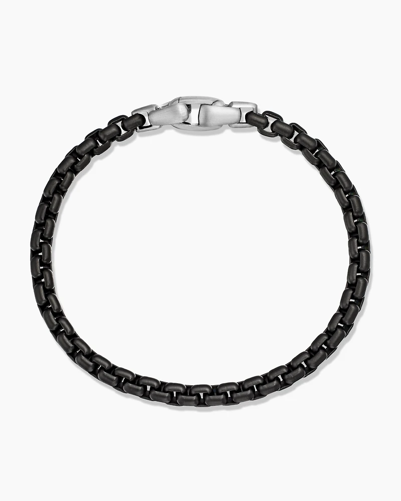 Box Chain Bracelet with Darkened Stainless Steel