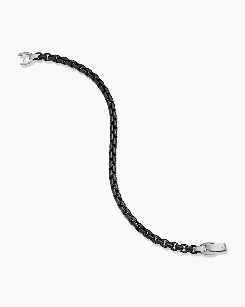 Box Chain Bracelet with Darkened Stainless Steel