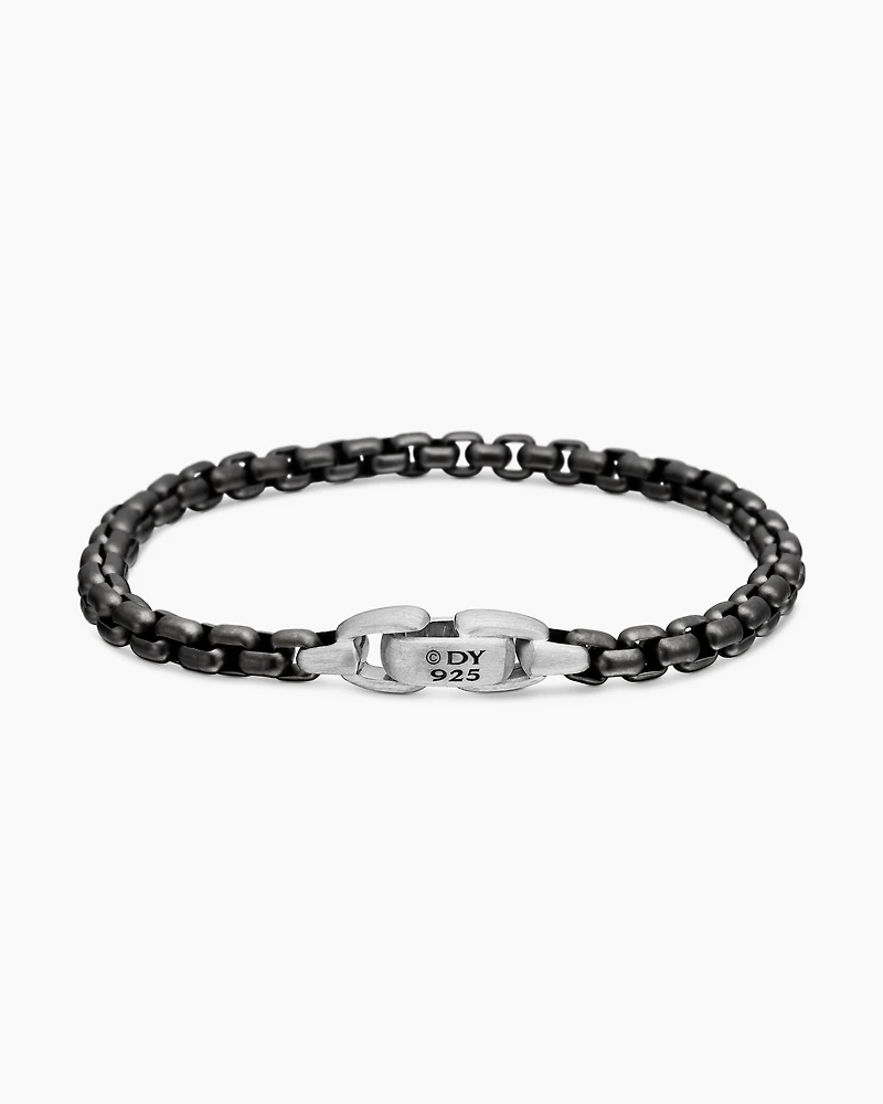 Box Chain Bracelet with Darkened Stainless Steel