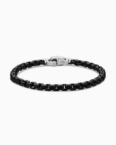 Box Chain Bracelet with Darkened Stainless Steel