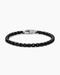 Box Chain Bracelet with Darkened Stainless Steel