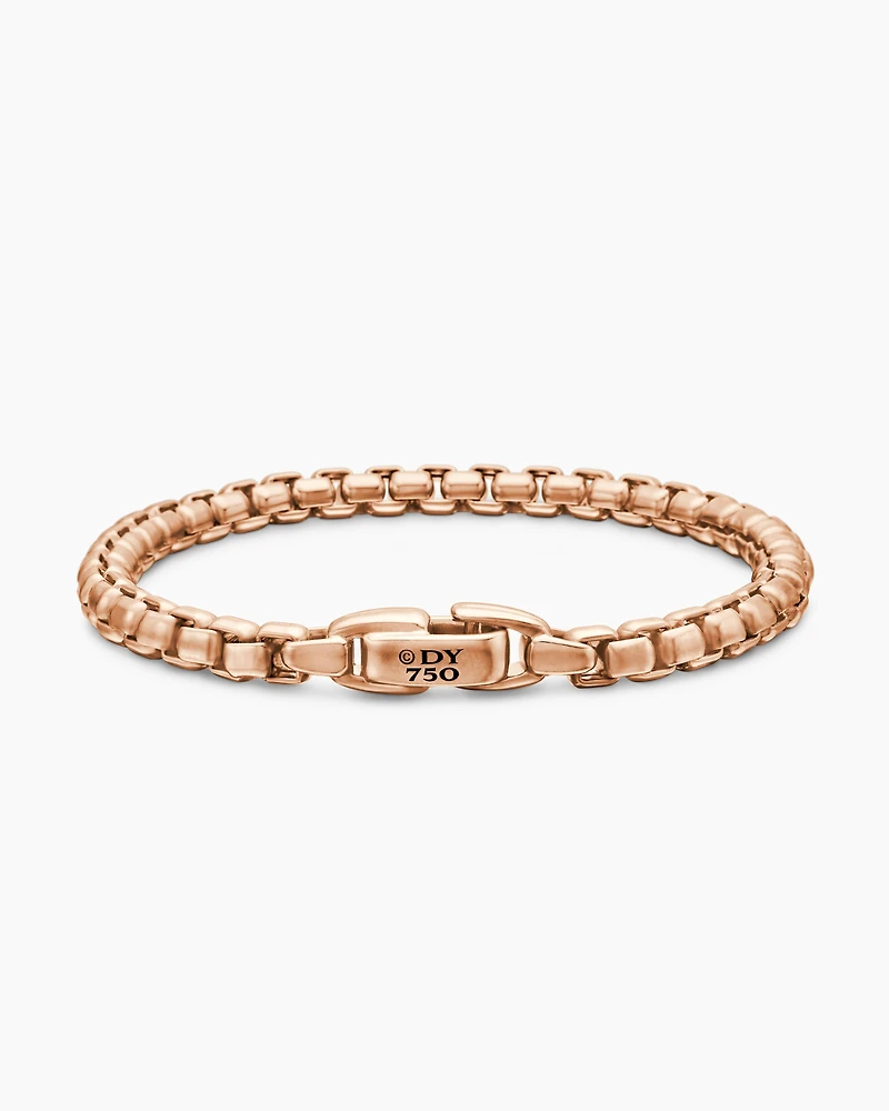 Box Chain Bracelet 18K Rose Gold, 5mm