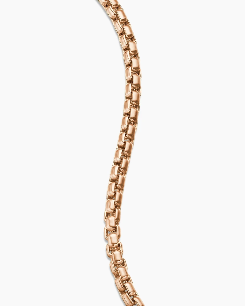 Box Chain Bracelet 18K Rose Gold, 5mm