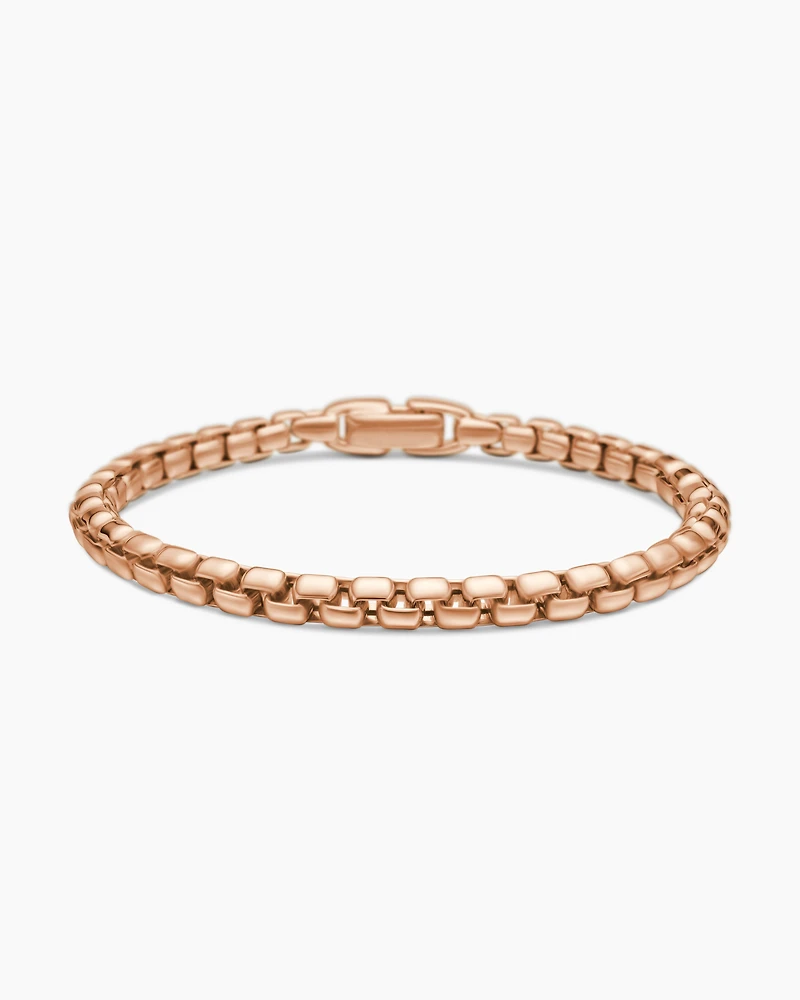 Box Chain Bracelet 18K Rose Gold, 5mm